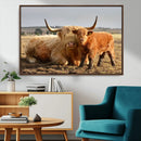 Highland Cow Canvas Wall Art Animal Print for Farm House