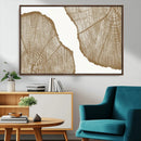Rustic Brown Tree Ring Wall Art Canvas Print – Framed and