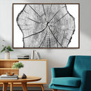 Rustic Tree Ring Wall Art Canvas Print – Framed and Ready to