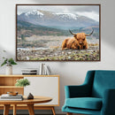 Highland Cow Horn Farm Wall Art Canvas Print