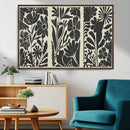 Modern Botanical Wall Art - Floral Black and White Canvas