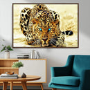 Blue-Eyed Leopard Canvas Wall Art - Framed Animal Print