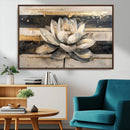 Abstract Lotus Flower Wall Art Canvas Print, Meditation Yoga