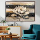 Abstract Lotus Flower Wall Art Canvas Print, Meditation Yoga