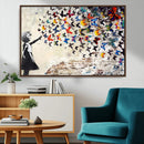 Banksy Graffiti Wall Art Canvas Print: Girl Releasing