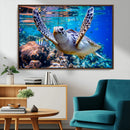 Underwater Sea Turtle Wall Art Canvas Print – Vibrant Ocean