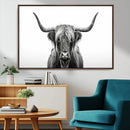 Highland Wall Art Canvas Print – Minimalist Black and White