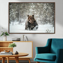 Grizzly Bear Wall Art – Framed Snowy Forest Canvas Artwork, by MyGreatCanvas | Canvas Wall Art Prints | Photo Prints & Wall Decor