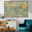 Push Pin World Map Canvas Print – Travel Tracker Wall Art