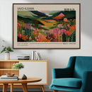 Yayoi Kusama Landscape Canvas Print, Vibrant Floral Mountain