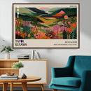 Yayoi Kusama Abstract Print, Vibrant Floral Mountain Art