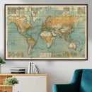 Push Pin World Map Canvas Print – Travel Tracker Wall Art