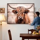 Vintage Scottish Highland Cow Cattle Art Print Farmhouse