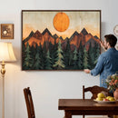 Sunset Mountain Landscape Canvas Wall Art Print - Nature