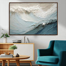 Waves Abstract Wall Art Print, Modern Framed Abstract Canvas