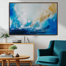 Blue Abstract Print - Dynamic Ocean-Inspired Canvas Wall Art