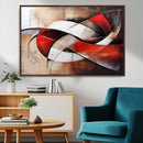Abstract Wall Art - Modern Red and White Canvas Wall Art