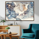 Abstract Blue and Gold Canvas Wall Art - Fluid Modern Ink