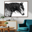 Black Horse Wall Art Canvas Print – Elegant Farmhouse Decor
