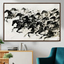 Abstract Horse Wall Art Canvas Print - Dynamic Black Ink