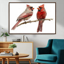 Cardinal Canvas Wall Art - Male and Female Cardinal Print -