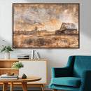 Rustic Farmhouse Wall Art Canvas Print | Barn and Field