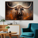Highland Bull Canvas Abstract Canvas Wall Art Print –