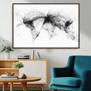 Flight Routes Air Traffic Map Canvas Wall Art - Framed -