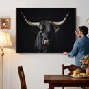 Majestic Longhorn Bull Wall Art Canvas Print – Dark by MyGreatCanvas | Canvas Wall Art Prints | Photo Prints & Wall Decor