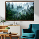 Misty Forest Wall Art Canvas Print – Framed Foggy Mountain