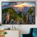 Mountain Sunset Panoramic Wall Art Canvas Print – Framed