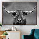 Texas Longhorn Wall Art Canvas Print – Framed Western Bull