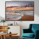 Ocean Sunset Wall Art Canvas Print – Framed Sandy Shore