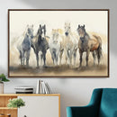 Wild Horses Wall Art Canvas Print, Framed Running Horses Art