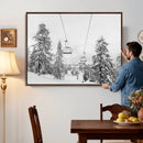 Snowy Ski Lift Wall Art – Framed Winter Forest Canvas by MyGreatCanvas | Canvas Wall Art Prints | Photo Prints & Wall Decor