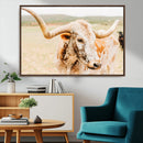Texas Longhorn Wall Art Canvas Print – Framed Speckled Cow by MyGreatCanvas | Canvas Wall Art Prints | Photo Prints & Wall Decor