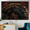 Dark Wood Ring Wall Art Canvas Print – Framed Abstract Tree