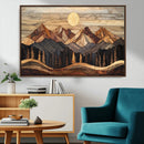 Wood Mountain Wall Art Canvas Print – Framed Boho Abstract