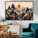 Wood Mountain Landscape Wall Art Canvas Print – Framed