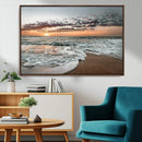 Ocean Sunset Wall Art Canvas Print – Framed Beach Waves