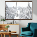 Snowy Ski Lift Wall Art – Framed Winter Mountain Canvas by MyGreatCanvas | Canvas Wall Art Prints | Photo Prints & Wall Decor
