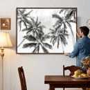 Black and White Palm Wall Art Canvas Print – Framed
