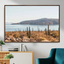 Desert Lake Wall Art – Framed Cactus Mountain Canvas by MyGreatCanvas | Canvas Wall Art Prints | Photo Prints & Wall Decor