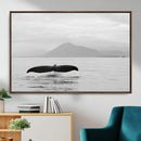 Whale Tail Wall Art – Framed Black White Ocean Canvas by MyGreatCanvas | Canvas Wall Art Prints | Photo Prints & Wall Decor