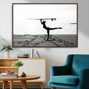 Yoga Surf Wall Art Canvas Print – Framed Black White Shore by MyGreatCanvas | Canvas Wall Art Prints | Photo Prints & Wall Decor