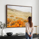 Golden Wildflowers Wall Art Canvas Print – Framed Hills