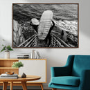 Black and White Surfing Wall Art Canvas Print – Framed by MyGreatCanvas | Canvas Wall Art Prints | Photo Prints & Wall Decor