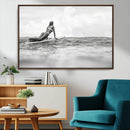 Black and White Surfing Wall Art Canvas Print – Framed Ocean by MyGreatCanvas | Canvas Wall Art Prints | Photo Prints & Wall Decor