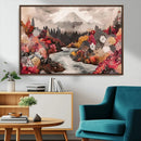 Mountain Wall Art Canvas Print – Framed Autumn Forest