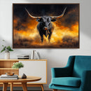 Longhorn Canvas Wall Art Canvas Print – Framed Bold Bull
